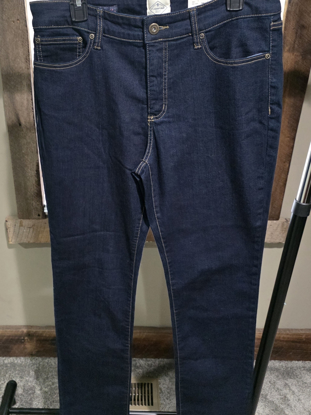 St. John's Bay Women's Straight Leg Jeans in Deep Indigo